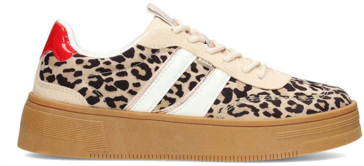 sneaker, leopard print, leopard patroon, gummeren zool, platvormzool