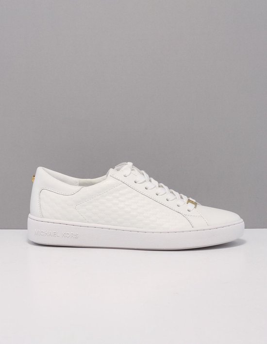 sneaker, wit, canvas, laag-model, textured hiel