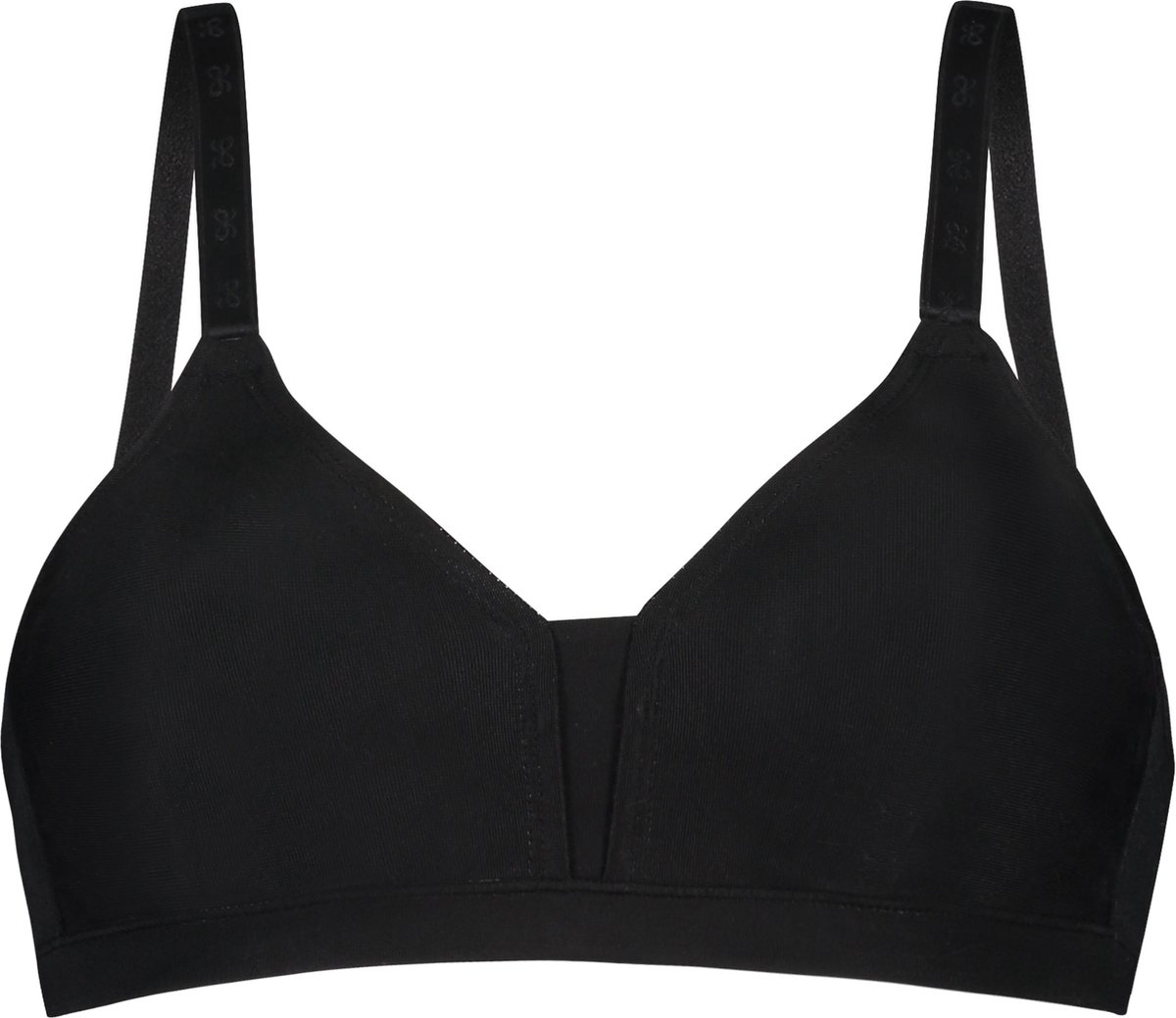 bh bra, black, unwired, padded, strap