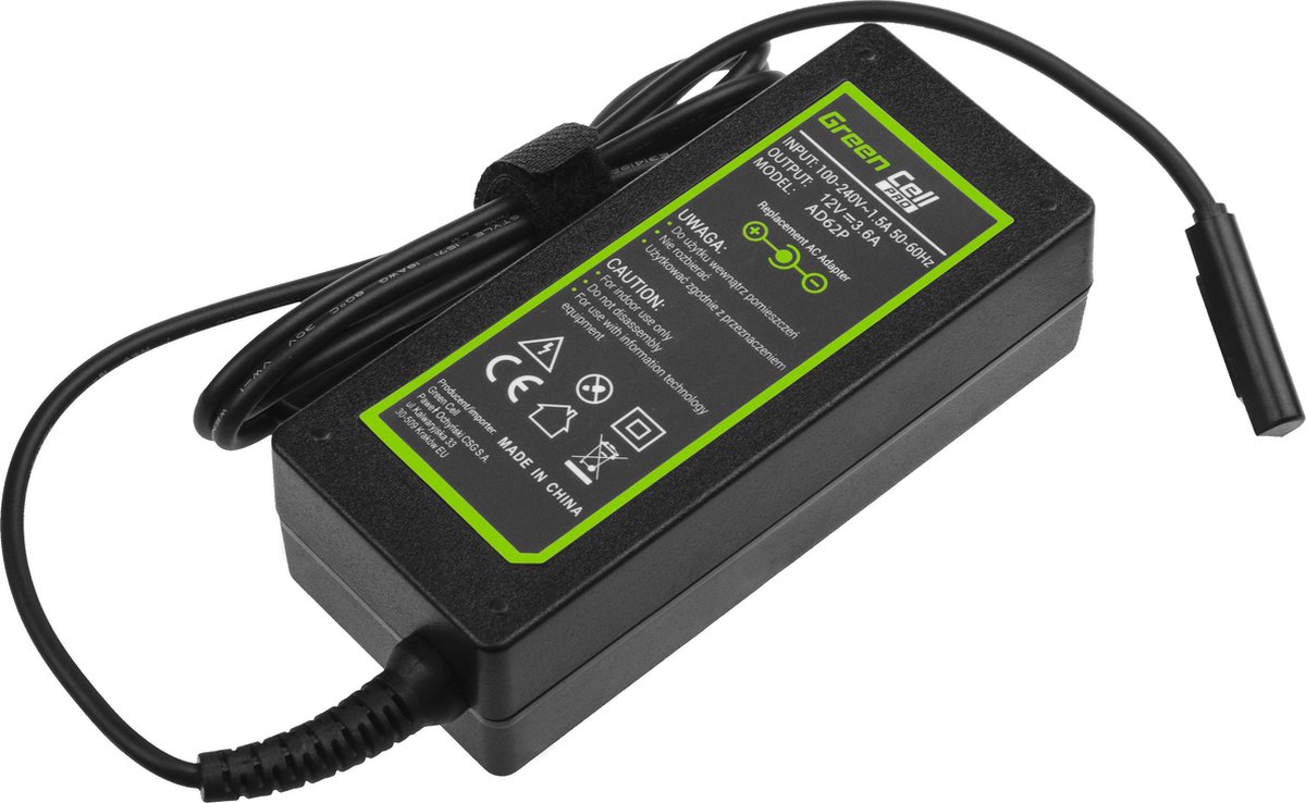 GREEN CELL PRO Oplader AC Adapter voor Microsoft Surface RT, RT/2, Pro i Pro 2 12V 3.6A 48W
