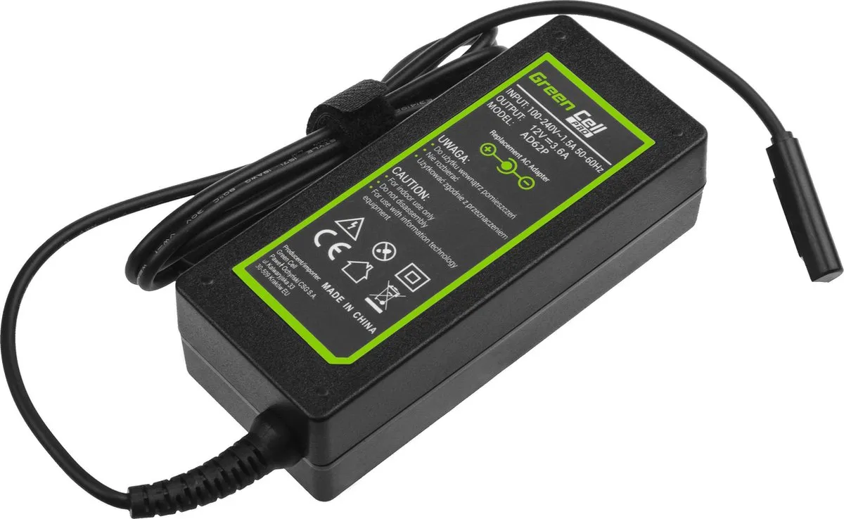 GREEN CELL PRO Oplader AC Adapter voor Microsoft Surface RT, RT/2, Pro i Pro 2 12V 3.6A 48W