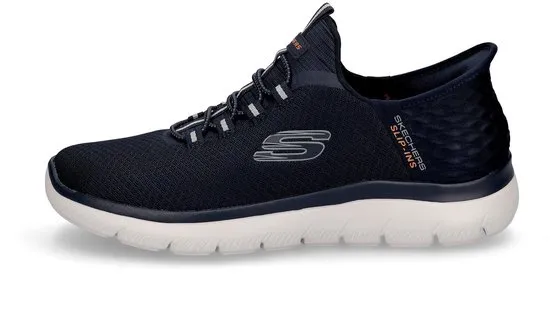 sneaker, athletic, navy, mesh upper, foam sole