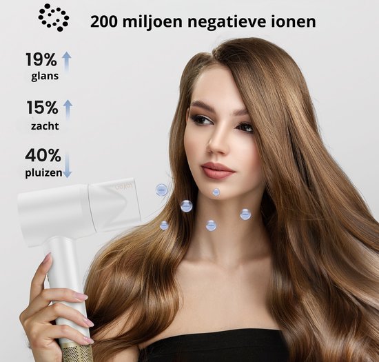 Laifen Swift Premium High Speed Föhn - Donkerblauw/Goud - Haardroger met ionische technologie - 3 wa