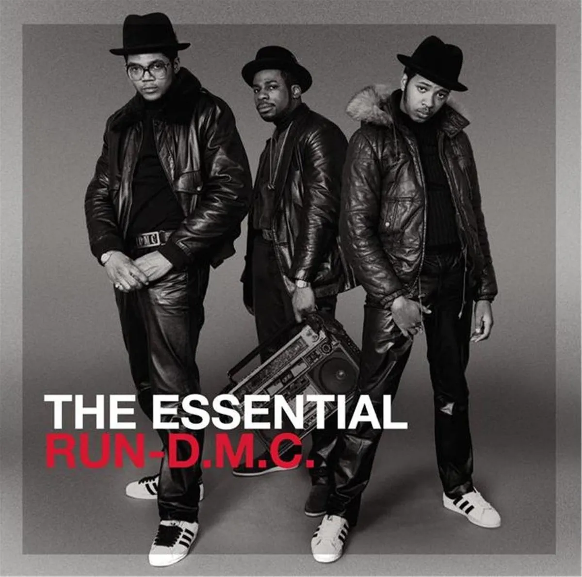 jassen, leer, drie mannen, boombox, rugzak