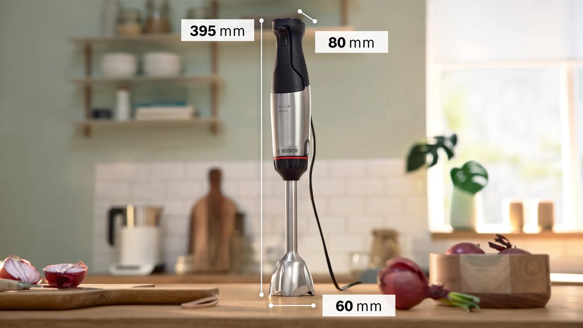 Bosch ErgoMaster Series 6 - Staafmixer - 1000W - QuattroBlade Pro - Keramische Koppeling - RVS