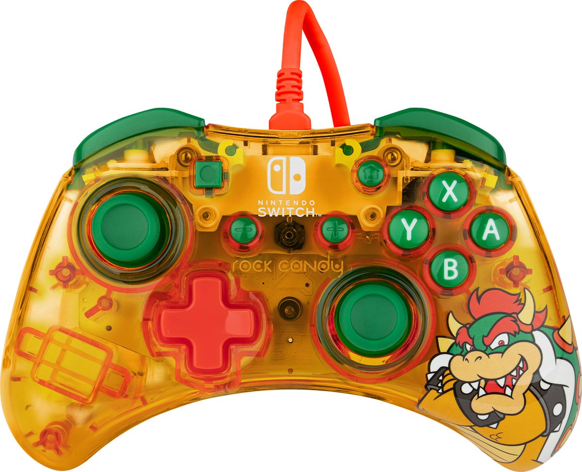PDP Rock Candy Bedrade Controller geschikt voor Nintendo Switch & Switch OLED - Lemon Bomb Bowser