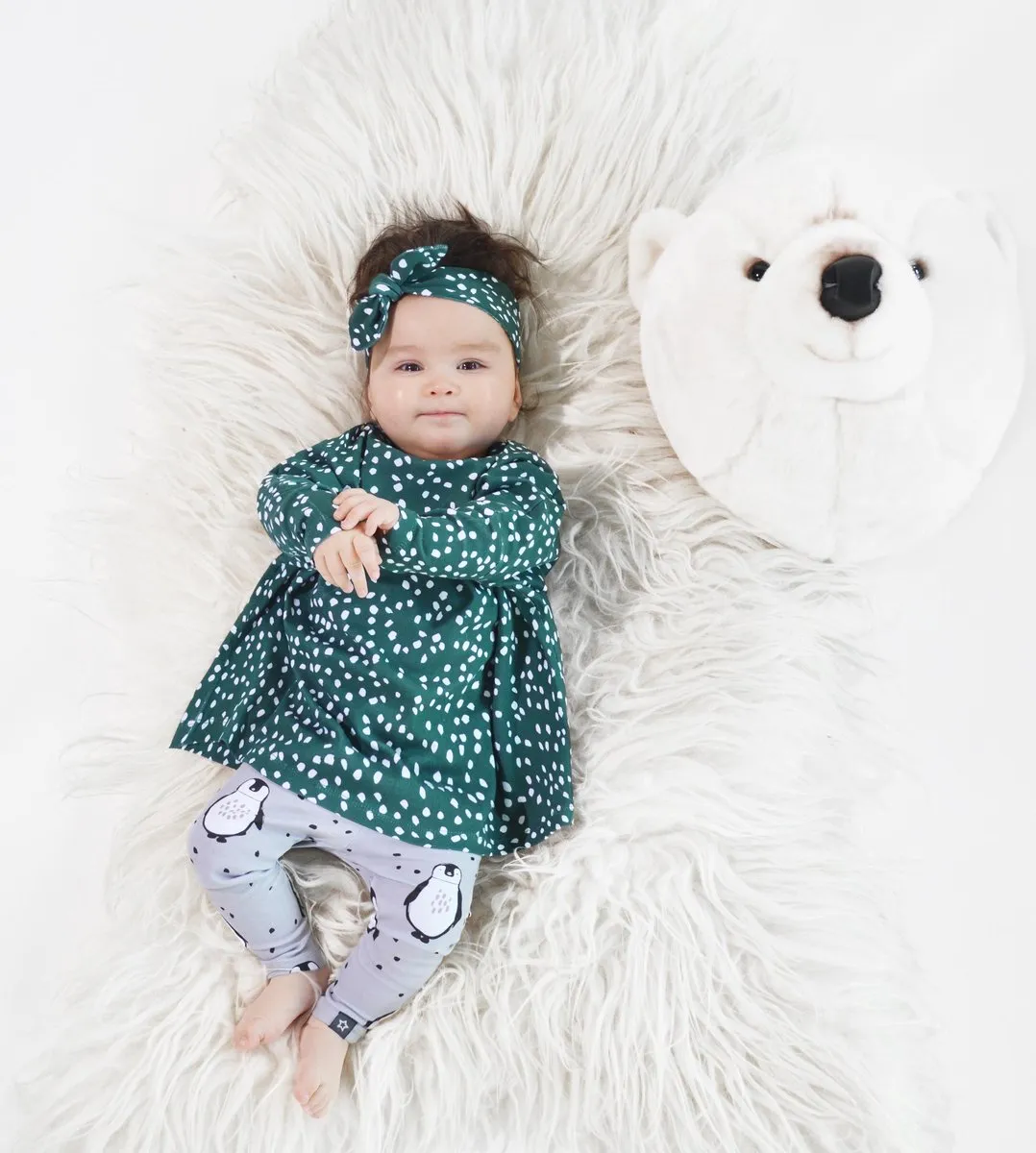 Your Wishes - Maat 98/104 - Meisjes Jurk Snowy Green - groen