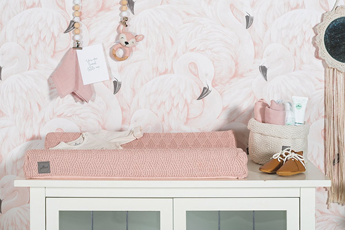 Jollein Aankleedkussenhoes River Knit 50x70cm - Pale Pink