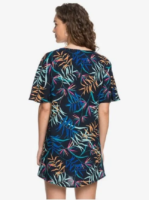 Roxy - S - Summer Cherry Dress Anthracite Wild Leaves