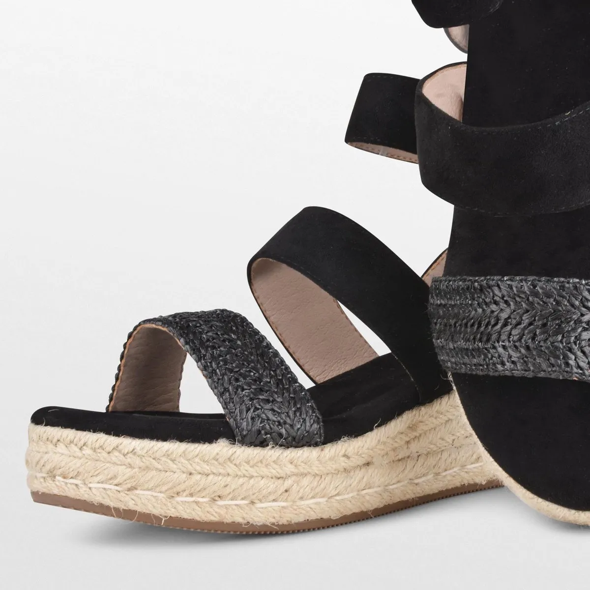 POSH by Poelman - Maat 39 - LONA Dames Sandalen/Espadrilles - Zwart met dierenprint
