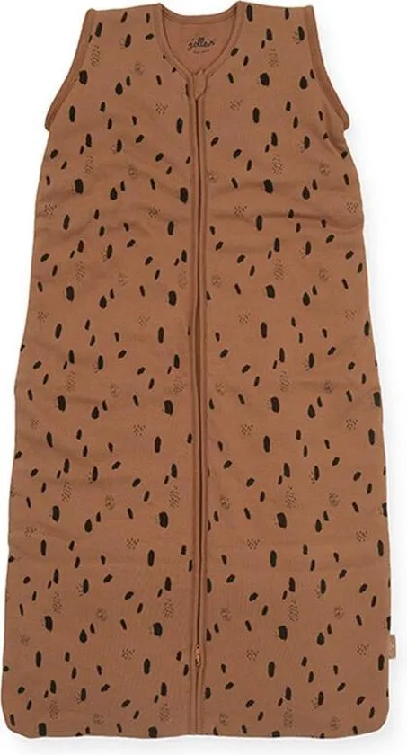 Baby slaapzak 110cm Spot caramel met afritsbare mouw