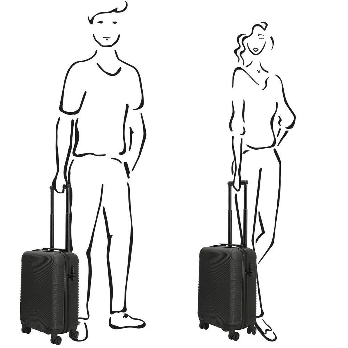 Enrico Benetti Louisville 39040 Handbagage koffer hardcase ABS - Zwart