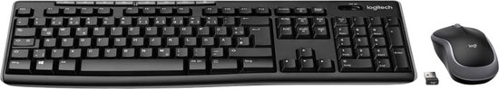 Logitech MK270 draadloos toetsenbord en muis, 2,4 GHz draadloze verbinding via nano USB-ontvanger, l
