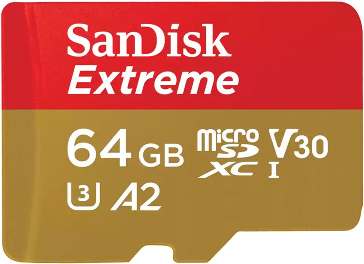 SANDISK Extreme - MicroSDXC - 64GB - Inclusief SD Adapter