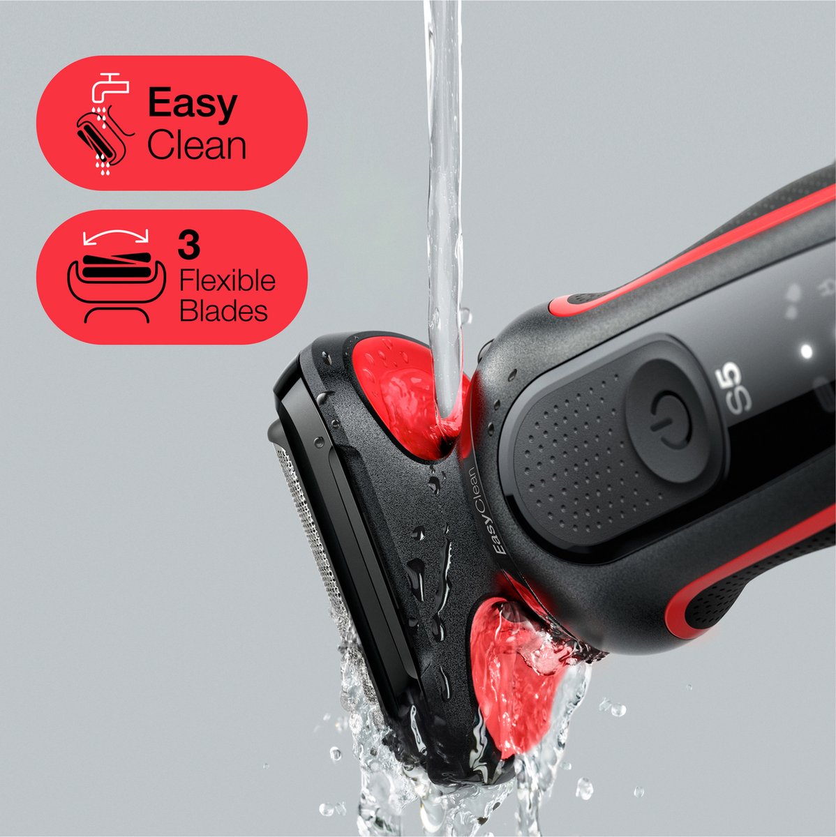 Braun Series 5 51-R1000s - Elektrisch Scheerapparaat Mannen - Rood