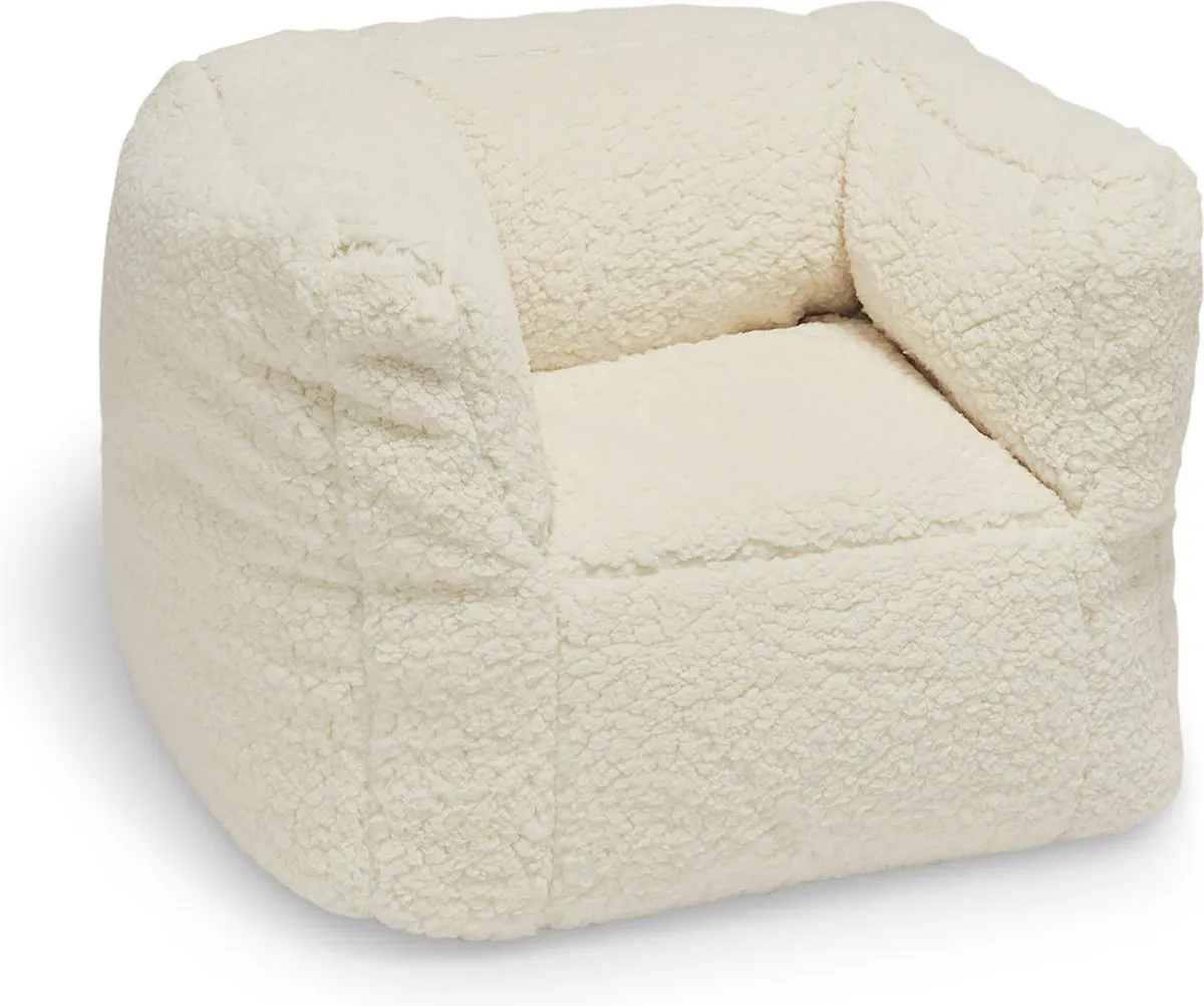 Fauteuiltje Beanbag Teddy cream white