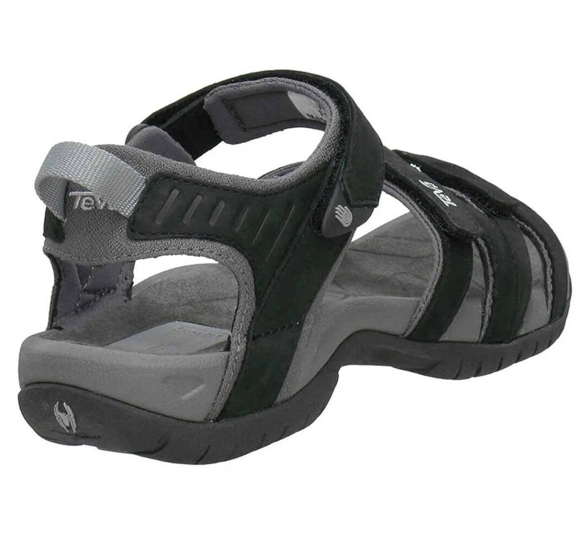Teva - Maat 40 - TIRRA Leren - Dames Sandalen - Zwart/Grijs
