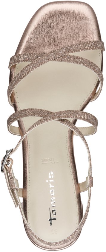 sandals, ankle strap sandal, glitter, rose gold, platform sandal