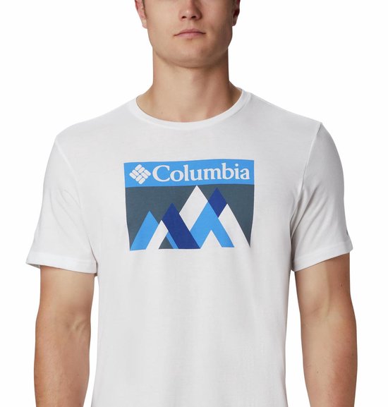 Columbia M Alpine Way Graphic Tee Outdoorshirt Heren - White Peak Fun - Maat S