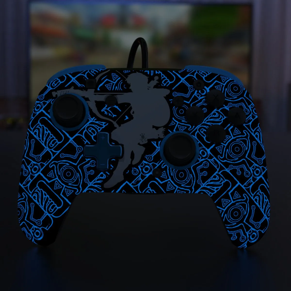 PDP Rematch - Bedrade Nintendo Switch Controller - Glow in the Dark - Zelda Sheikah Shoot