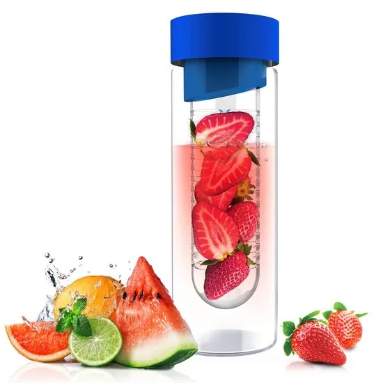 Asobu Flavour It Drinkbeker - Glas - Incl Fruitinfuse - 480 ml - Blue/Blue