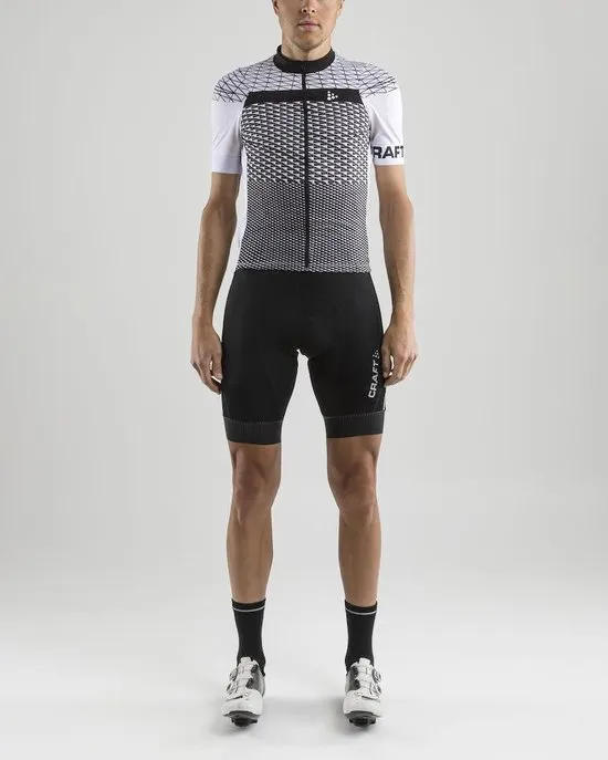 Craft Route Jersey M Fietsshirt Mannen - Wit/Zwart - Maat S