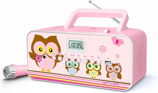 Muse draagbare kinderradio M-29 KP meisjes roze - met microfoon