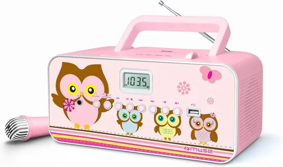 Muse draagbare kinderradio M-29 KP meisjes roze - met microfoon
