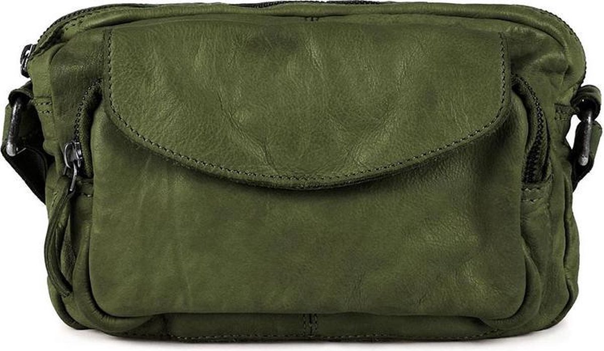DSTRCT Crossbodytas Harrington Road Leer - groen