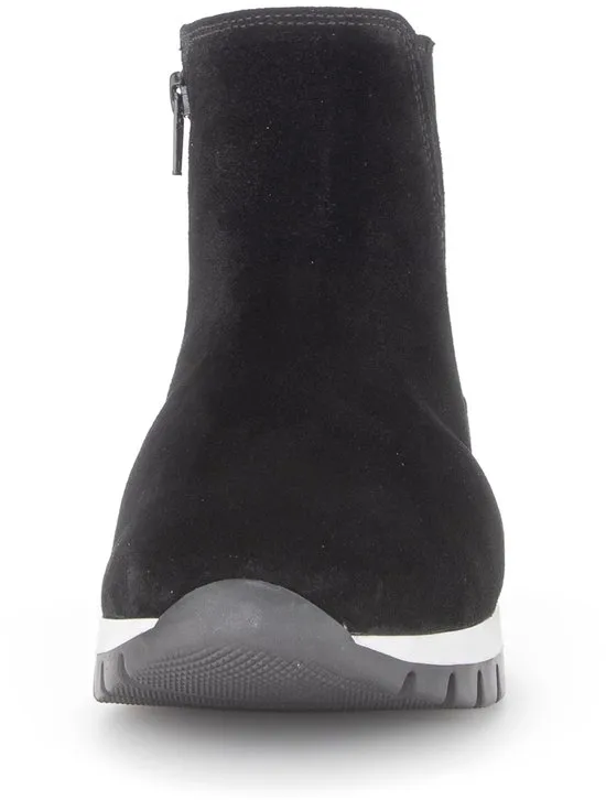 enkellaarzen, laars, sneakerboot, zwarte, suede
