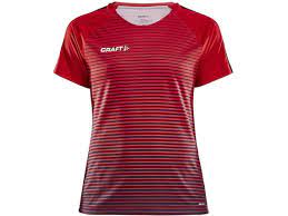 CRAFT -T-shirt voor dames  Pro Control Stripe Red for Football (L)