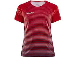 CRAFT -T-shirt voor dames  Pro Control Stripe Red for Football (S)