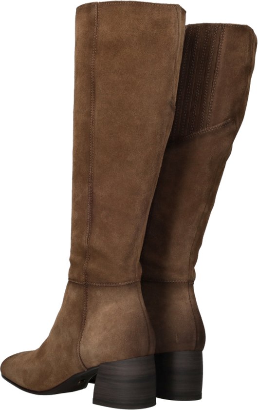 kniehong, brown, knee-high, boots, heel