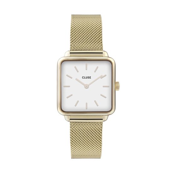 Cluse La Tétragone Mesh White, Gold Colour horloge - 28,5 mm