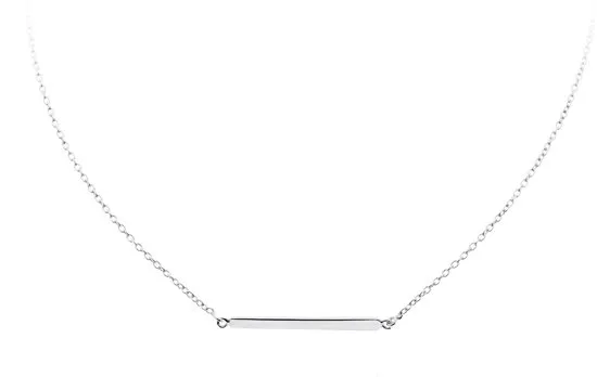 Love Notes - zilver gerodineerd - ankerschakel - balkje 2.8 x 35.7 mm
