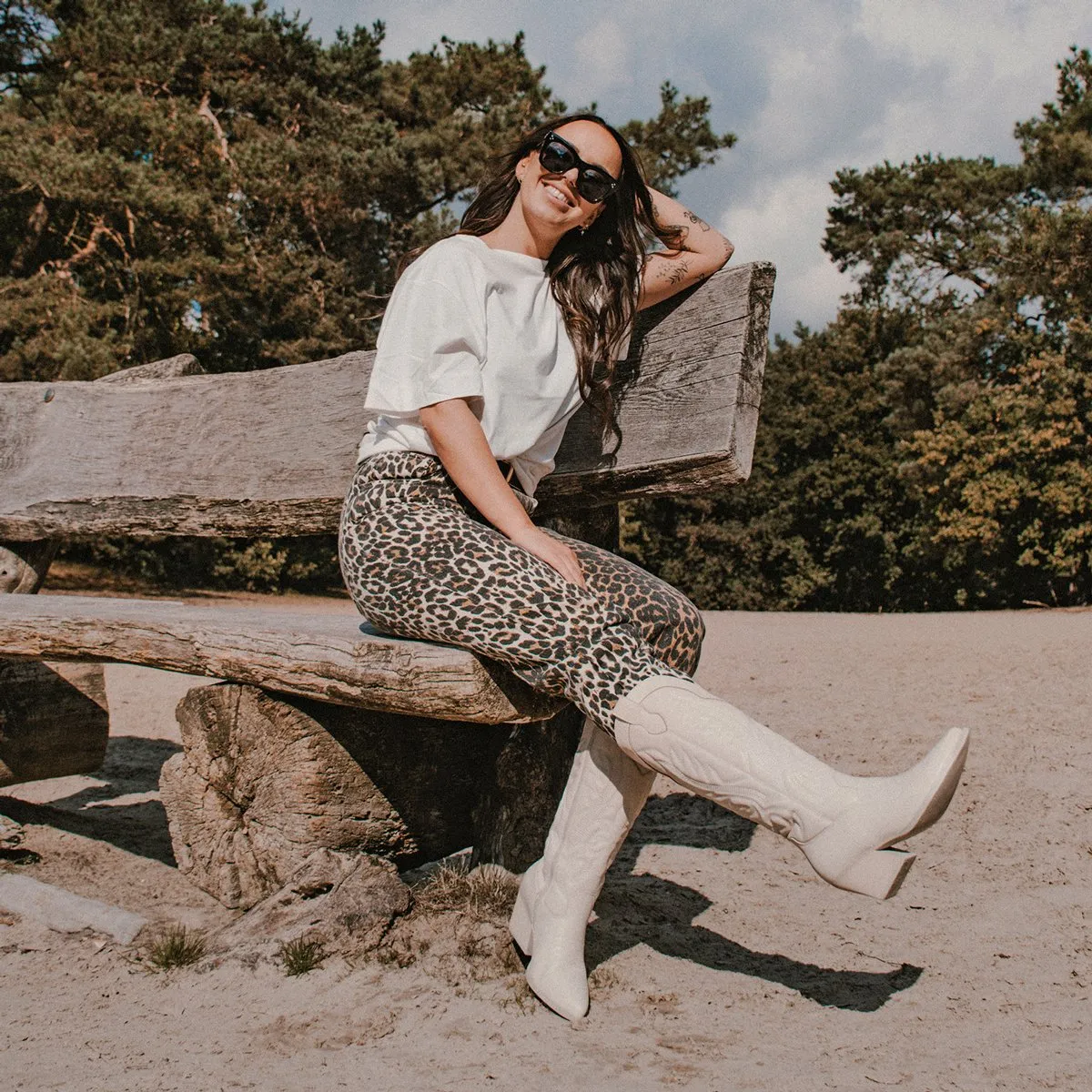 POSH by Poelman - Maat 37 - JILL Dames Laarzen - Crème