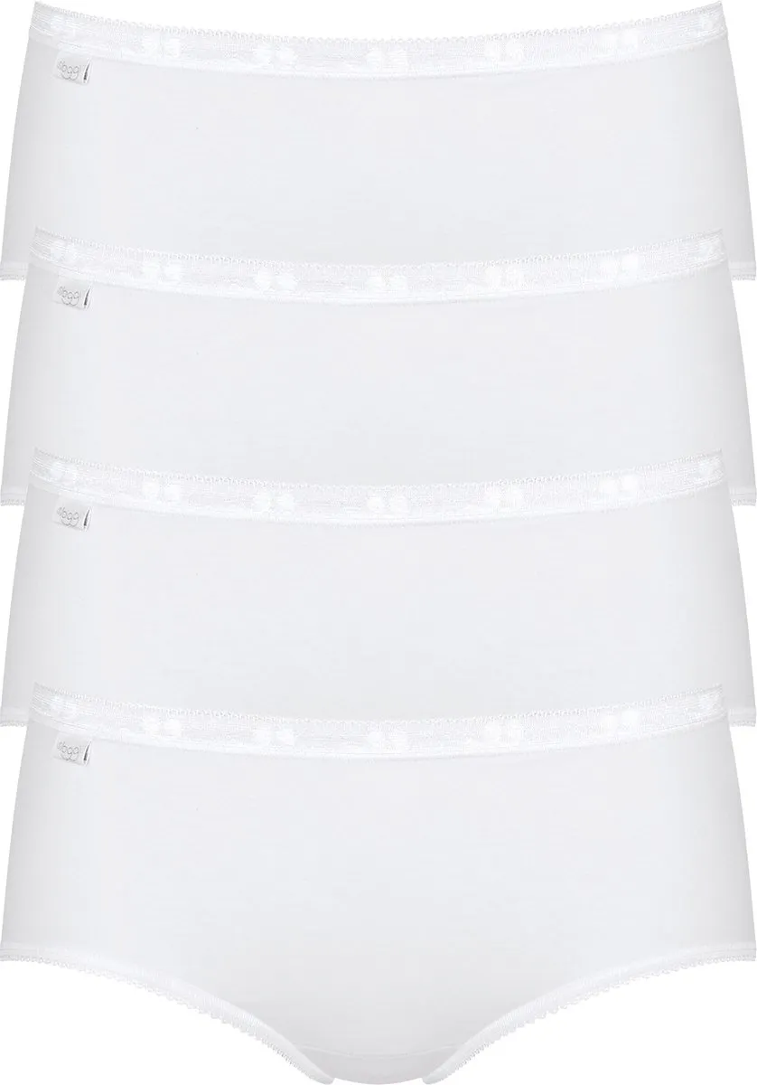 sloggi - Maat 48 - Basic+ Dames Midi slip - 4-pack - Wit