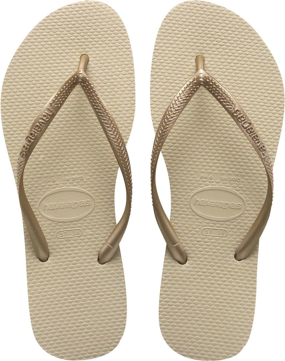 Havaianas -maat 39-40- Slim Dames Slippers - Sand Grey-Light Golden
