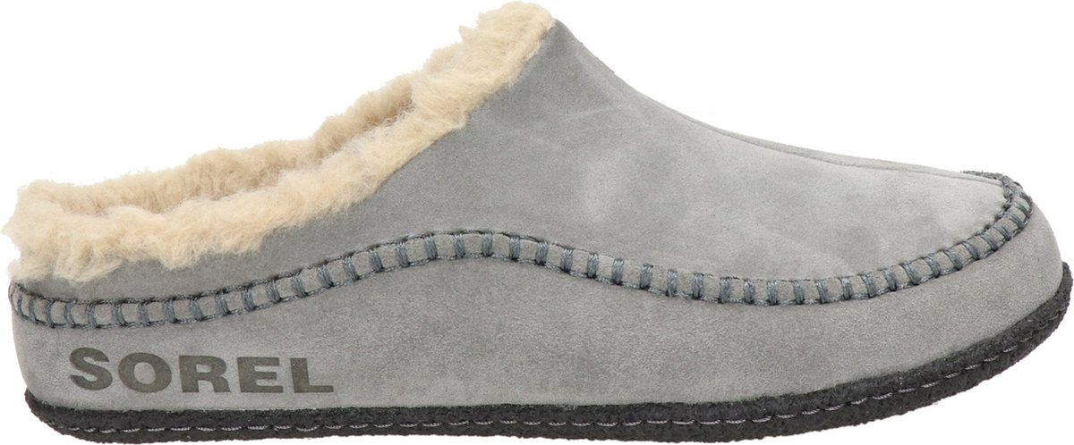 slipper, moccassin, shearling, grijs, SOREL