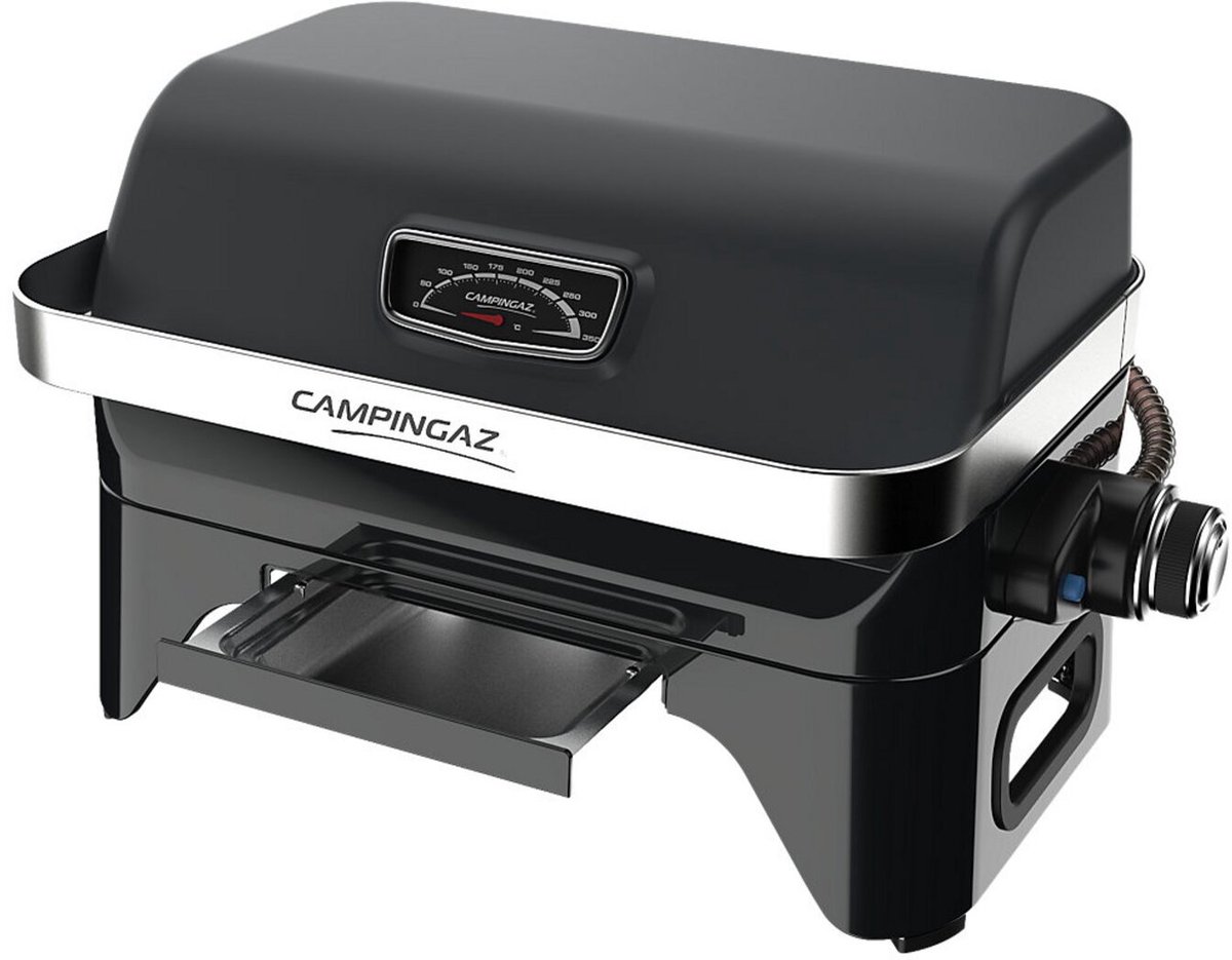 Campin gaz, gas grill, mini grill, built-in gauge, drawer tray