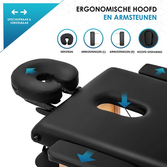 DGMoutlet-nl-Therapeutisch-Massagetafel-Verstelbaar-Ergonomisch-Comfortabel-Massagebed-Behandeltafel-Behandelbank-Ideaal-voor-Thuis-Professioneel-Gebruik-2 Kussen, Woondecoratie, Hoofdsteun