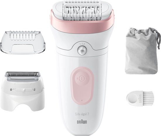 Braun Silk·épil 7 - Epilator voor Eenvoudige Ontharing - Langdurig Gladde Huid - 7-030 - Wit/Flaming