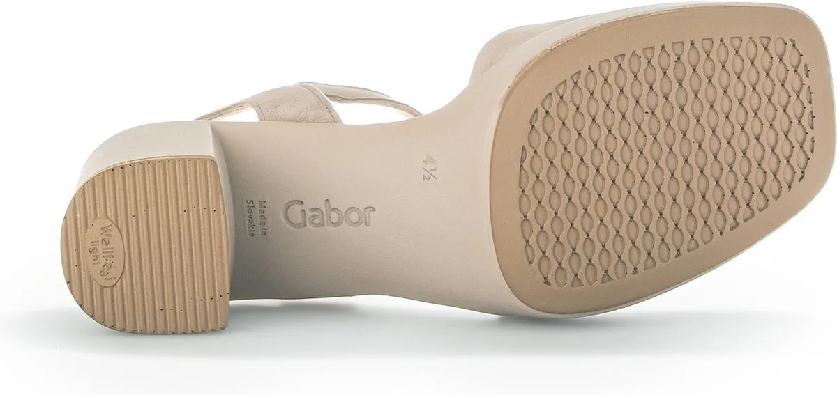 Gabor- Maat 39- Sandalen met hak beige Suede
