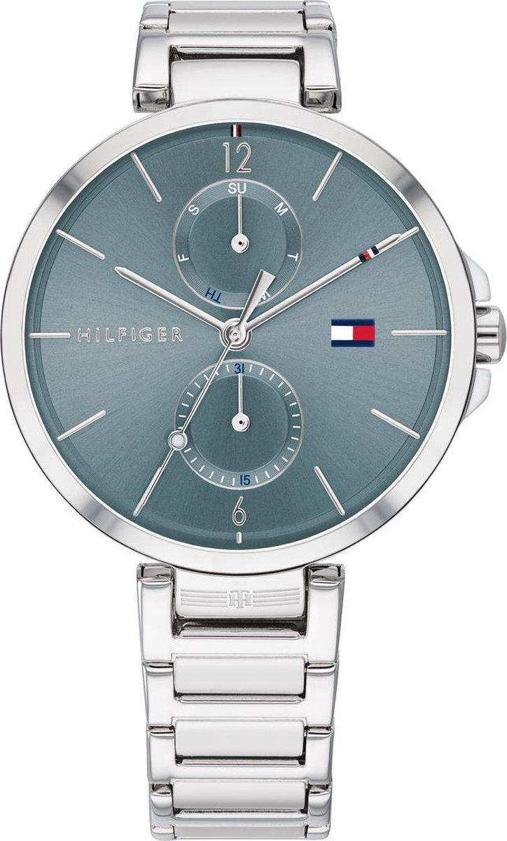 horloge, polshorloge, roestvrijstalen armband, blauw wijzerplaat, analoge klok