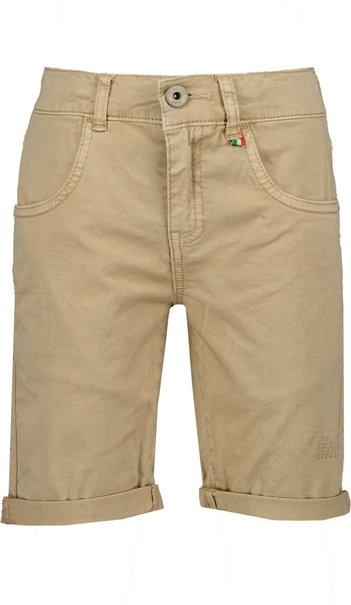 broek, bermuda, katoen, beige, knoopsluiting