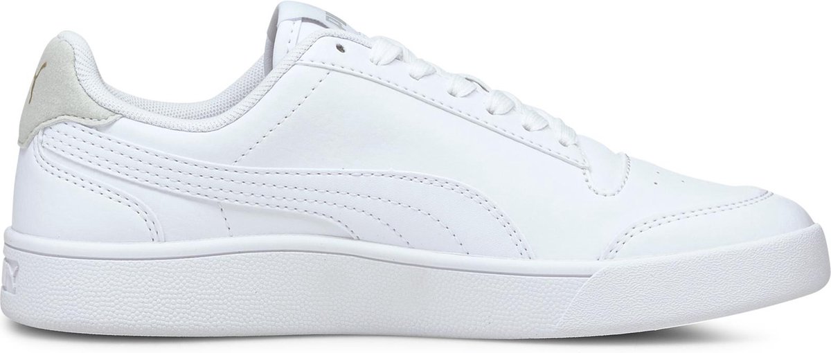 PUMA - maat 37 - Shuffle Jr Kinder Sneakers - Wit/Grijs/Goud