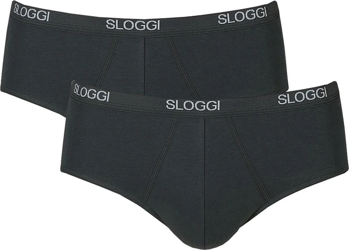 sloggi -  XL - men Basic Heren Midi slip  2pack - Zwart