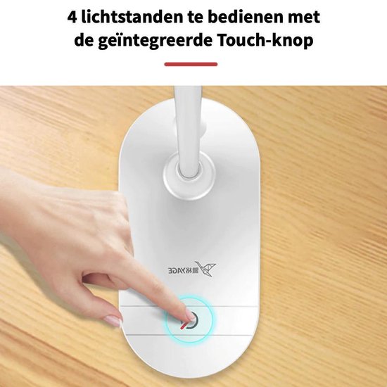 LED Bedlamp met klem - 3 lichtstanden - Draadloze en oplaadbare LED lamp