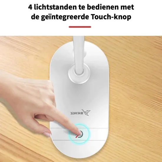 LED Bedlamp met klem - 3 lichtstanden - Draadloze en oplaadbare LED lamp