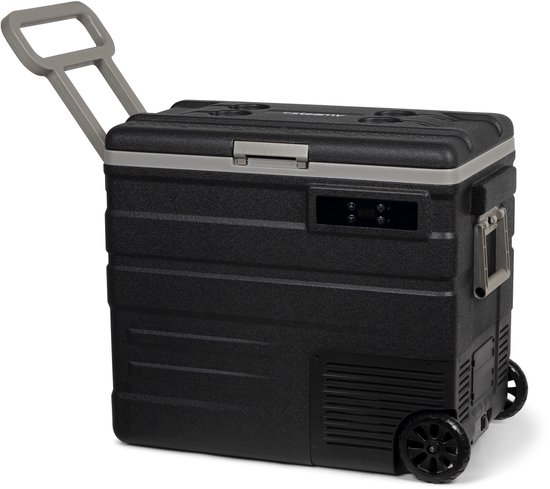 Steamy-E Single Zone Roller Elektrische Compressor Koelbox Op Wielen - Single Zone - 65 liter - 12V en 230V - voor auto en camping - Zwart